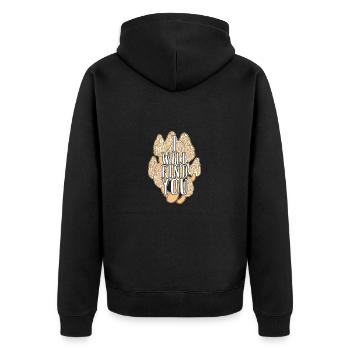 Pilze sammeln Pilzsammler - Unisex Premium Bio Zip Hoodie - Schwarz - Hinten - Nico (187cm)