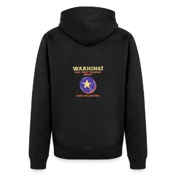 Coins collect Coin collectors Numismatics - Unisex Premium Organic Zip Hoodie - black - Back - Nico (187cm)