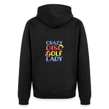 Disc Golf Frisbee - Unisex Premium Organic Zip Hoodie - black - Back - Nico (187cm)
