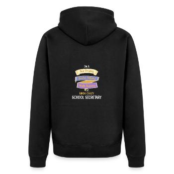 Cafeteria Mitarbeiterin Lunch Lady Kantine - Unisex Premium Bio Zip Hoodie - Schwarz - Hinten - Nico (187cm)