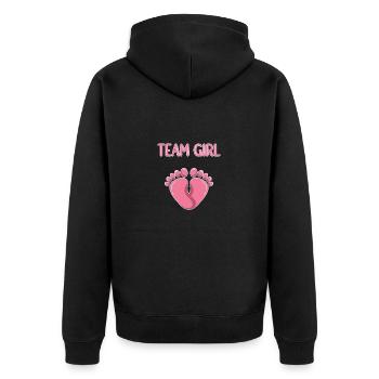 Gender Reveal Babyparty Geschlecht - Unisex Premium Organic Zip Hoodie - black - Back - Nico (187cm)