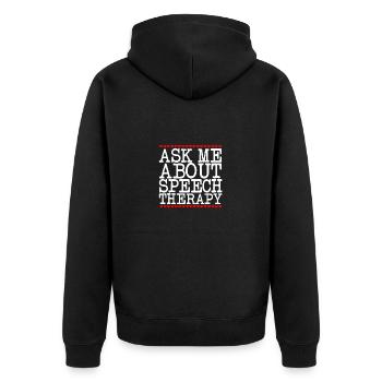 Logopäde Sprachtherapie Sprachtherapeut - Unisex Premium Bio Zip Hoodie - Schwarz - Hinten - Nico (187cm)