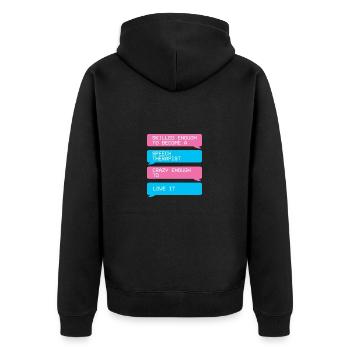 Logopäde Sprachtherapie Sprachtherapeut - Unisex Premium Bio Zip Hoodie - Schwarz - Hinten - Nico (187cm)