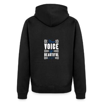Logopäde Sprachtherapie Sprachtherapeut - Unisex Premium Bio Zip Hoodie - Schwarz - Hinten - Nico (187cm)