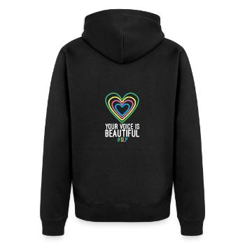 Logopäde Sprachtherapie Sprachtherapeut - Unisex Premium Bio Zip Hoodie - Schwarz - Hinten - Nico (187cm)