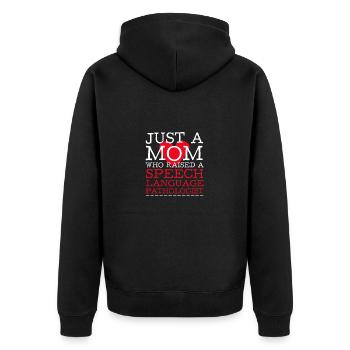 Logopäde Sprachtherapie Sprachtherapeut - Unisex Premium Bio Zip Hoodie - Schwarz - Hinten - Nico (187cm)