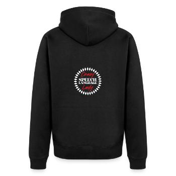 Logopäde Sprachtherapie Sprachtherapeut - Unisex Premium Bio Zip Hoodie - Schwarz - Hinten - Nico (187cm)