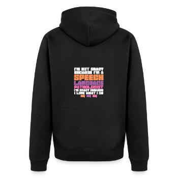 Logopäde Sprachtherapie Sprachtherapeut - Unisex Premium Bio Zip Hoodie - Schwarz - Hinten - Nico (187cm)