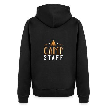 Zeltlager Leiter Sommercamp - Unisex Premium Bio Zip Hoodie - Schwarz - Hinten - Nico (187cm)