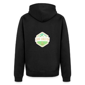 Zeltlager Leiter Sommercamp - Unisex Premium Bio Zip Hoodie - Schwarz - Hinten - Nico (187cm)