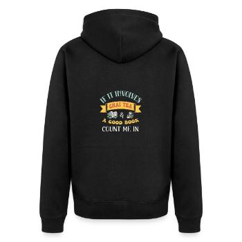 Chai Latte Tee trinken Teetrinker - Unisex Premium Bio Zip Hoodie - Schwarz - Hinten - Nico (187cm)