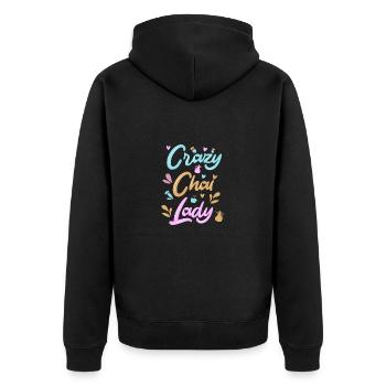Chai Latte Tee trinken Teetrinker - Unisex Premium Bio Zip Hoodie - Schwarz - Hinten - Nico (187cm)