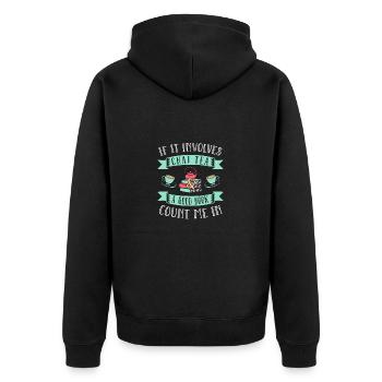 Chai Latte Tee trinken Teetrinker - Unisex Premium Bio Zip Hoodie - Schwarz - Hinten - Nico (187cm)