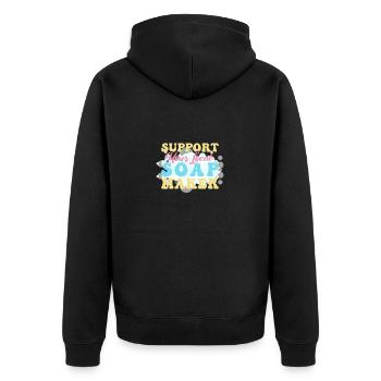 Seife Herstellen Handgemachte Seife - Unisex Premium Bio Zip Hoodie - Schwarz - Hinten - Nico (187cm)