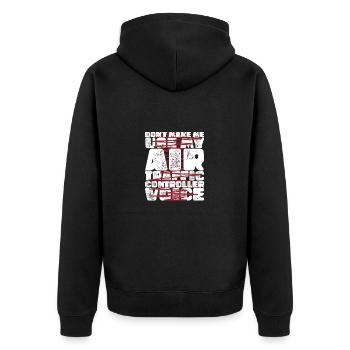 Air Traffic Controller Airport Tower - Unisex Premium Organic Zip Hoodie - black - Back - Nico (187cm)