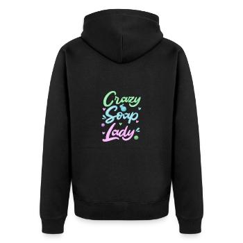 Seife Herstellen Handgemachte Seife - Unisex Premium Bio Zip Hoodie - Schwarz - Hinten - Nico (187cm)