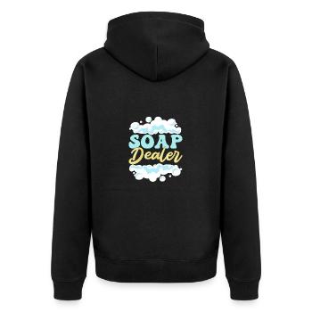 Seife Herstellen Handgemachte Seife - Unisex Premium Bio Zip Hoodie - Schwarz - Hinten - Nico (187cm)