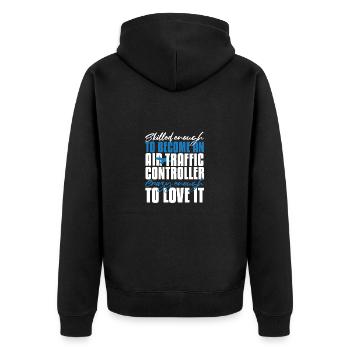 Air Traffic Controller Airport Tower - Unisex Premium Organic Zip Hoodie - black - Back - Nico (187cm)