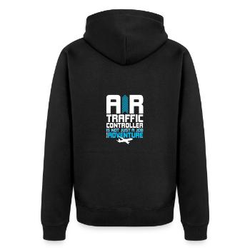 Air Traffic Controller Airport Tower - Unisex Premium Organic Zip Hoodie - black - Back - Nico (187cm)