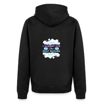 Seife Herstellen Handgemachte Seife - Unisex Premium Bio Zip Hoodie - Schwarz - Hinten - Nico (187cm)