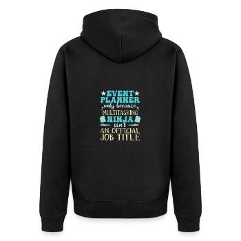 Event Manager Event Event Manager - Unisex Premium Organic Zip Hoodie - black - Back - Nico (187cm)