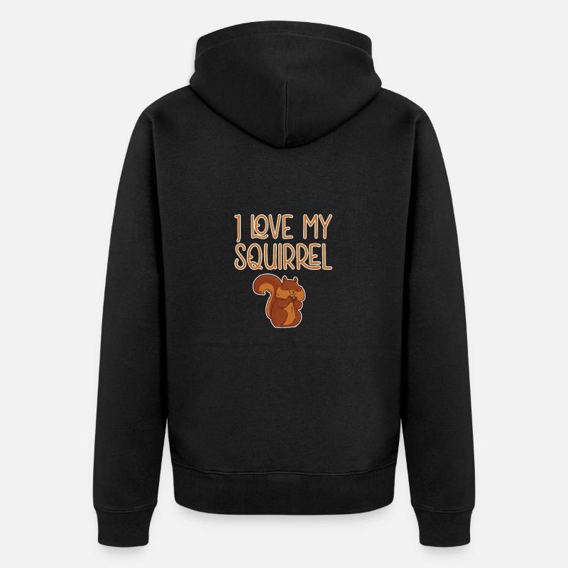 Eichhörnchen - Unisex Premium Bio Zip Hoodie - Schwarz