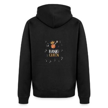 Banjo spielen Banjospieler Musik Instrument - Unisex Premium Bio Zip Hoodie - Schwarz - Hinten - Nico (187cm)