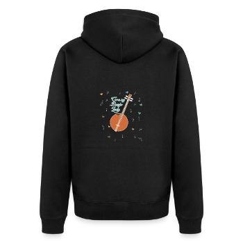 Banjo spielen Banjospieler Musik Instrument - Unisex Premium Bio Zip Hoodie - Schwarz - Hinten - Nico (187cm)