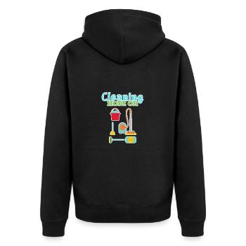 Haushälterin Haushalt Reinigungskraft - Unisex Premium Bio Zip Hoodie - Schwarz - Hinten - Nico (187cm)