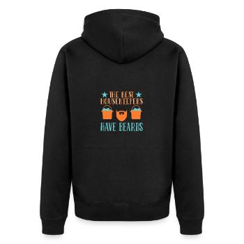 Haushälterin Haushalt Reinigungskraft - Unisex Premium Bio Zip Hoodie - Schwarz - Hinten - Nico (187cm)