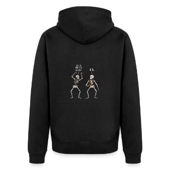 Pizza - Unisex Premium Bio Zip Hoodie - Schwarz - Hinten - Nico (187cm)