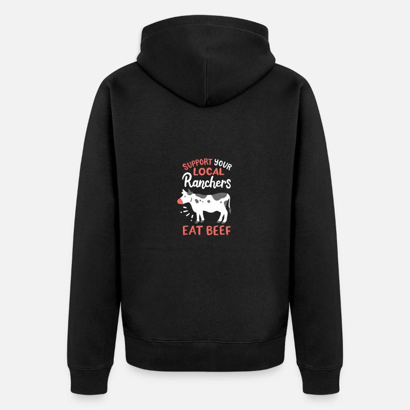 Bovins fermiers - Veste à capuche bio Premium Unisexe - noir
