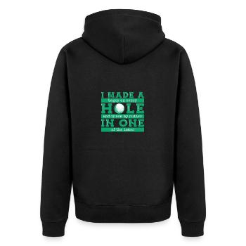 Golf Golfeurs Golfeurs - Veste à capuche bio Premium Unisexe - noir - Dos - Nico (187cm)
