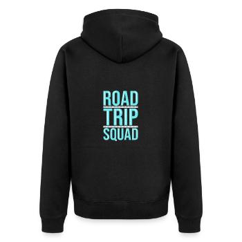 Road Trip - Unisex Premium Organic Zip Hoodie - black - Back - Nico (187cm)