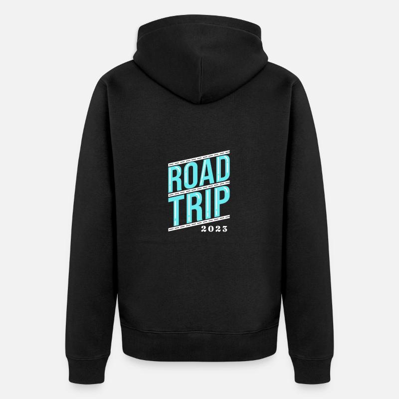 Road Trip - Unisex Premium Bio Zip Hoodie - Schwarz