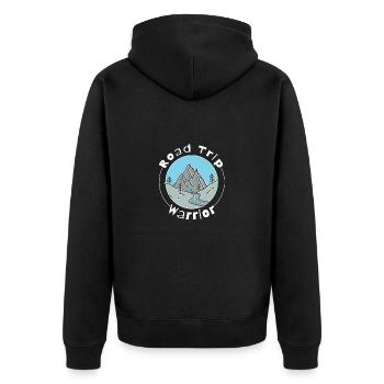 Road Trip - Unisex Premium Organic Zip Hoodie - black - Back - Nico (187cm)