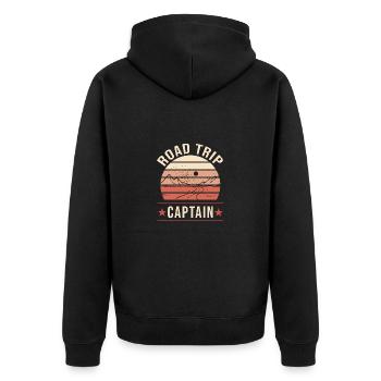 Road Trip - Unisex Premium Organic Zip Hoodie - black - Back - Nico (187cm)