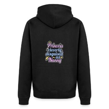 Nanny Babysitterin Tagesmutter - Unisex Premium Bio Zip Hoodie - Schwarz - Hinten - Nico (187cm)