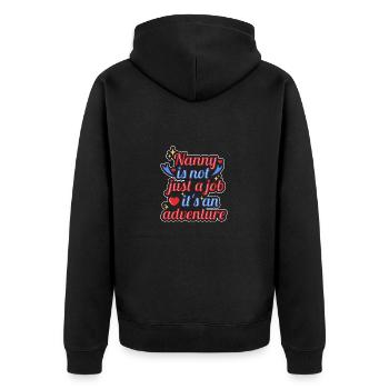 Nanny Babysitter Childminder - Unisex Premium Organic Zip Hoodie - black - Back - Nico (187cm)