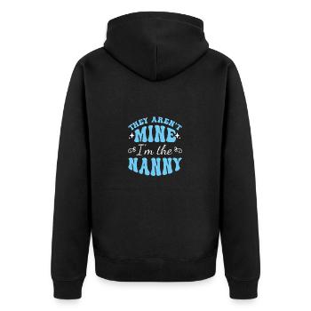 Nanny Babysitterin Tagesmutter - Unisex Premium Bio Zip Hoodie - Schwarz - Hinten - Nico (187cm)