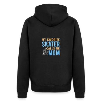 Eiskunstlauf - Unisex Premium Bio Zip Hoodie - Schwarz - Hinten - Nico (187cm)