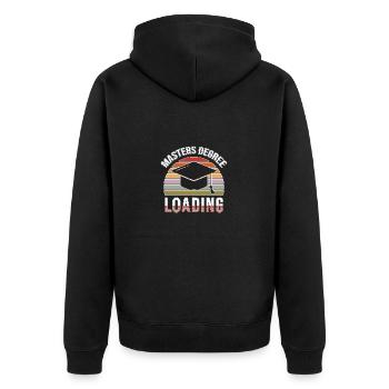 Master's degree University - Unisex Premium Organic Zip Hoodie - black - Back - Nico (187cm)