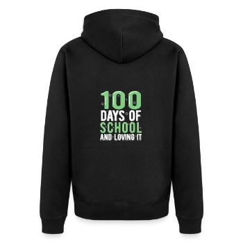 100 jours d’école - Veste à capuche bio Premium Unisexe - noir - Dos - Nico (187cm)