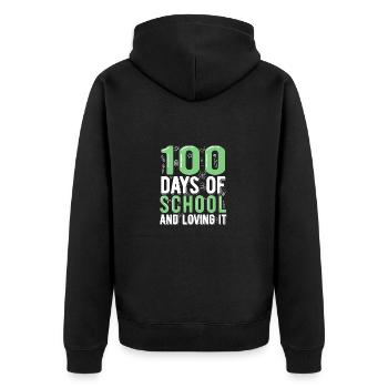 100 jours d’école - Veste à capuche bio Premium Unisexe - noir - Dos - Nico (187cm)