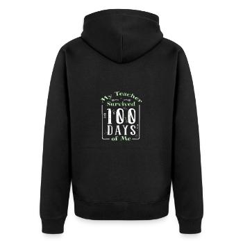 100 Days Of School - Unisex Premium Bio Zip Hoodie - Schwarz - Hinten - Nico (187cm)