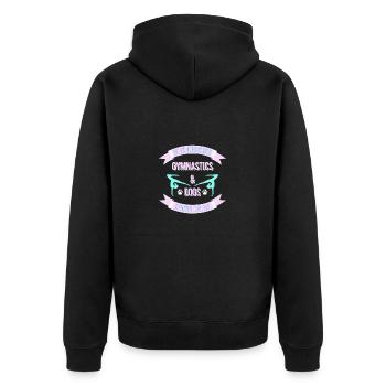 Gymnastik Turnen Turner - Unisex Premium Bio Zip Hoodie - Schwarz - Hinten - Nico (187cm)