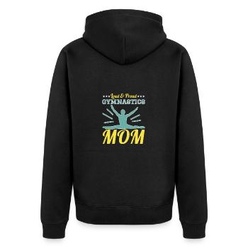 Gymnastik Turnen Turner - Unisex Premium Bio Zip Hoodie - Schwarz - Hinten - Nico (187cm)