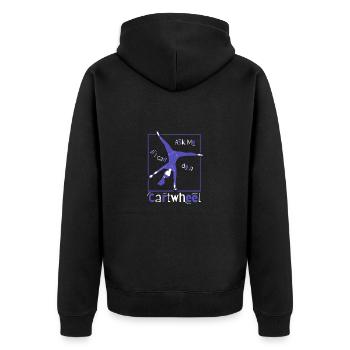 Gymnastik Turnen Turner - Unisex Premium Bio Zip Hoodie - Schwarz - Hinten - Nico (187cm)