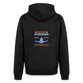 Gymnastik Turnen Turner - Unisex Premium Bio Zip Hoodie - Schwarz - Hinten - Nico (187cm)