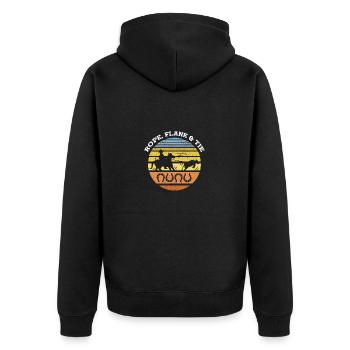Team Roping - Unisex Premium Bio Zip Hoodie - Schwarz - Hinten - Nico (187cm)